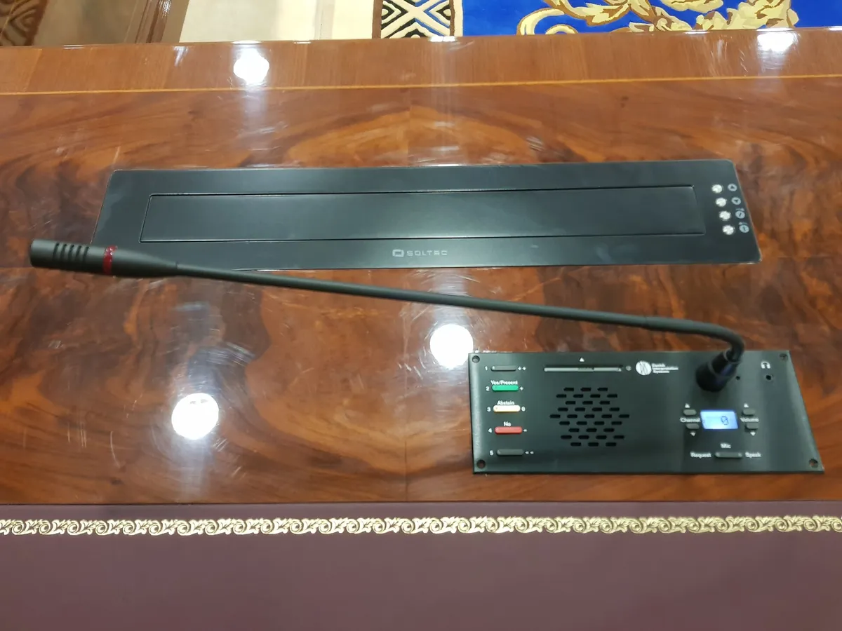Delegate microphone unit on the table