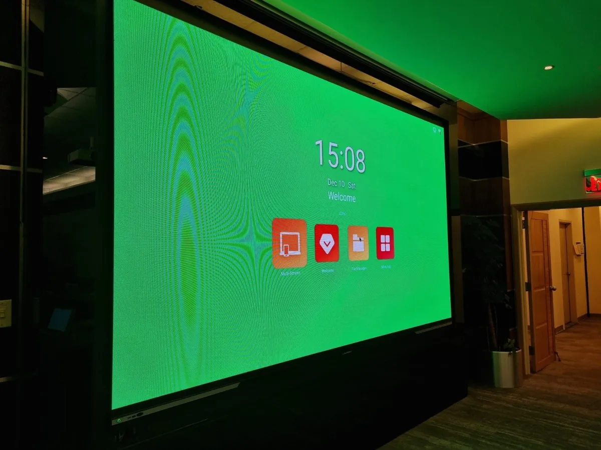 The large display lit green during testing