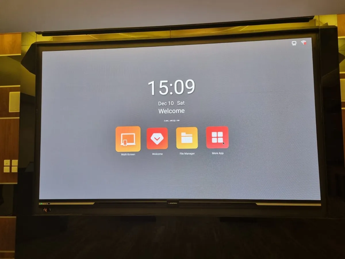The large display showing the home screen