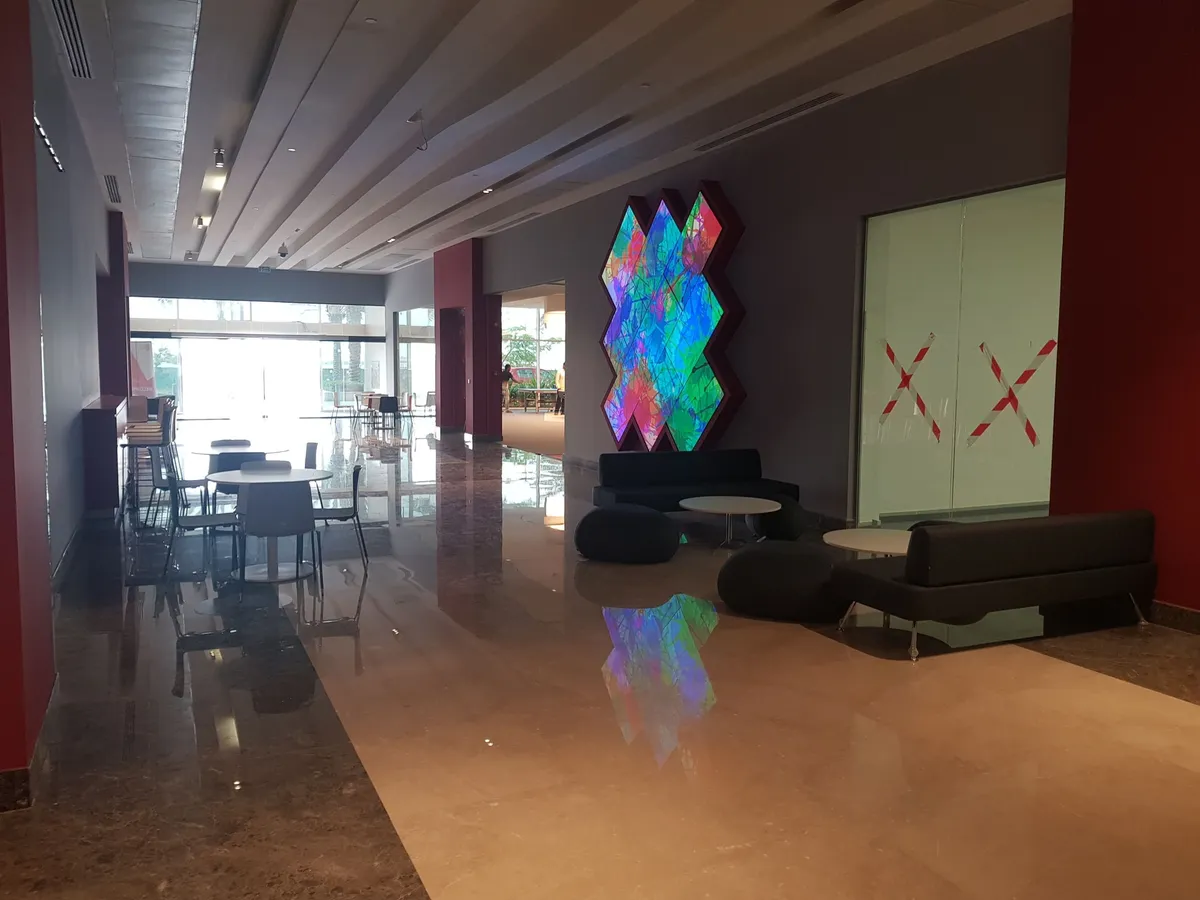 Lobby with the LED feature wall